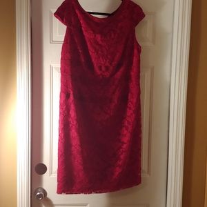 Deep Red Lace Dress